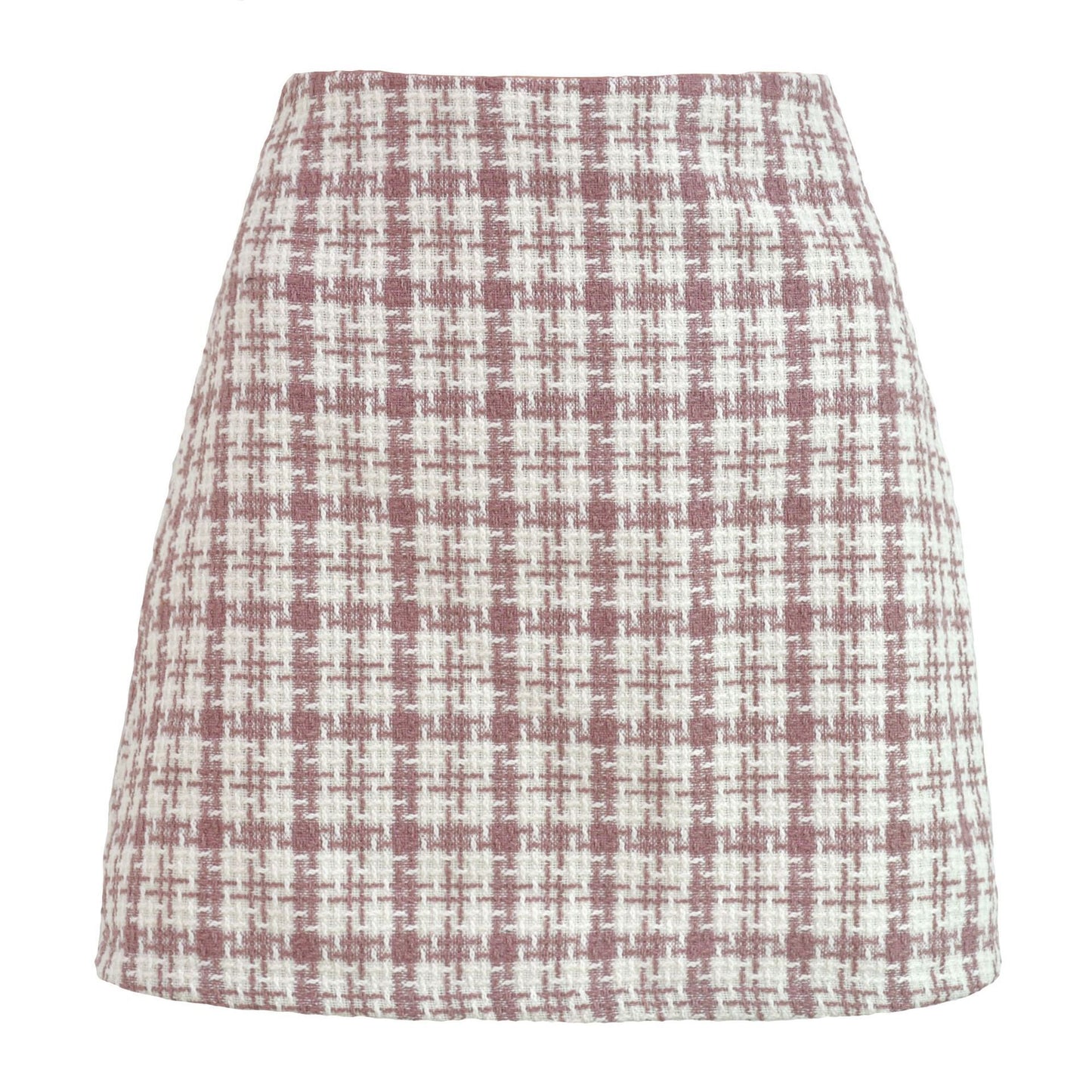 High-waisted Retro Well Grid A-line Skirt