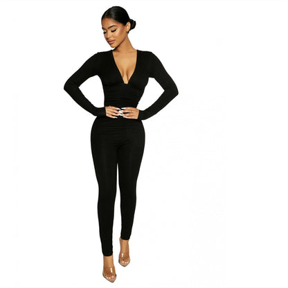 V-neck Long-sleeved Stretch Body Shaper