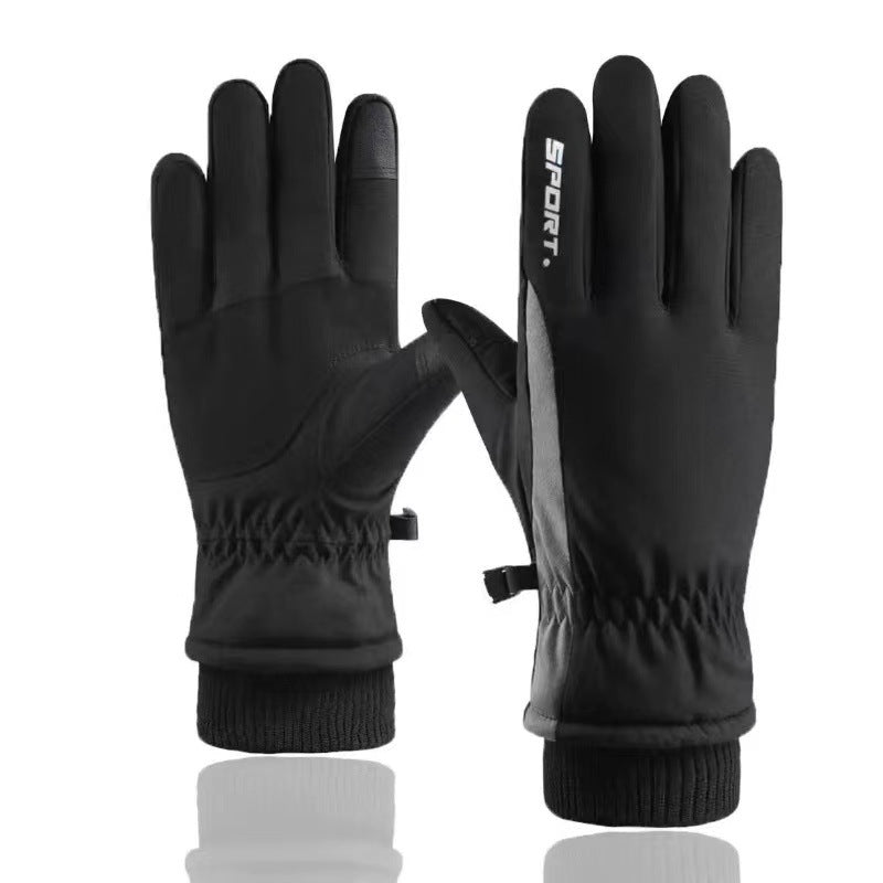 Winter Fleece Thickened Warm And Windproof Gloves