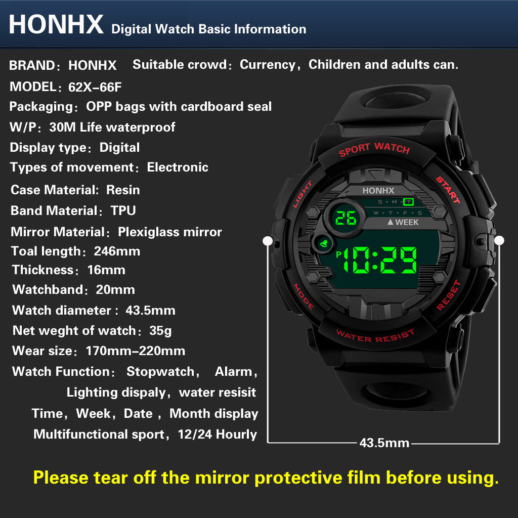 Electronic watch for Unisex