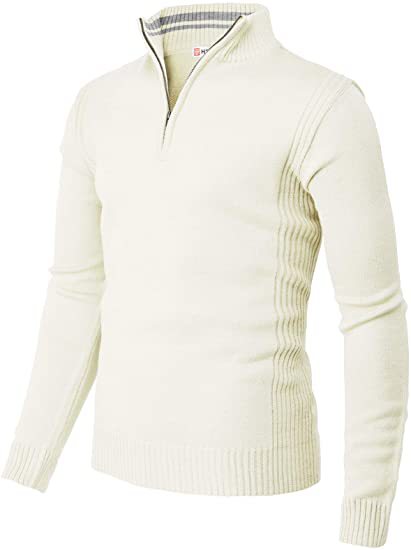 Casual Slim Pullover Knit Zipper Stand Collar Polo Shirt