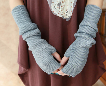 Autumn And Winter Long Thick Cashmere Arm Sleeves