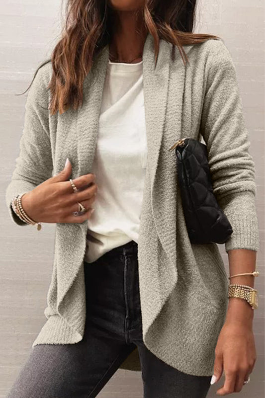 Open Front Shawl Neckline Cardigan