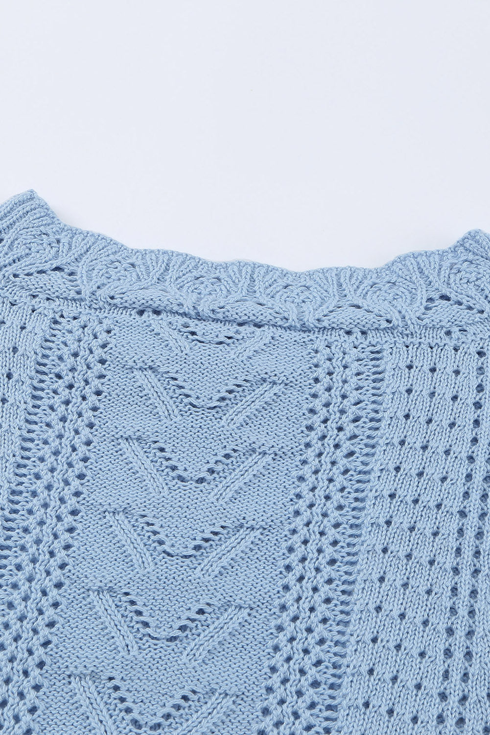 Crochet Lace Pointelle Knit Sweater