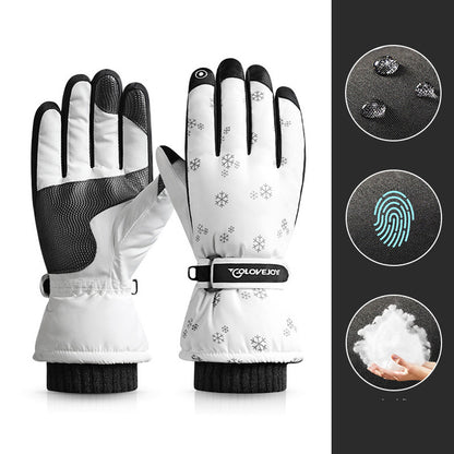 Snowflake Cartoon Print Hand Gloves