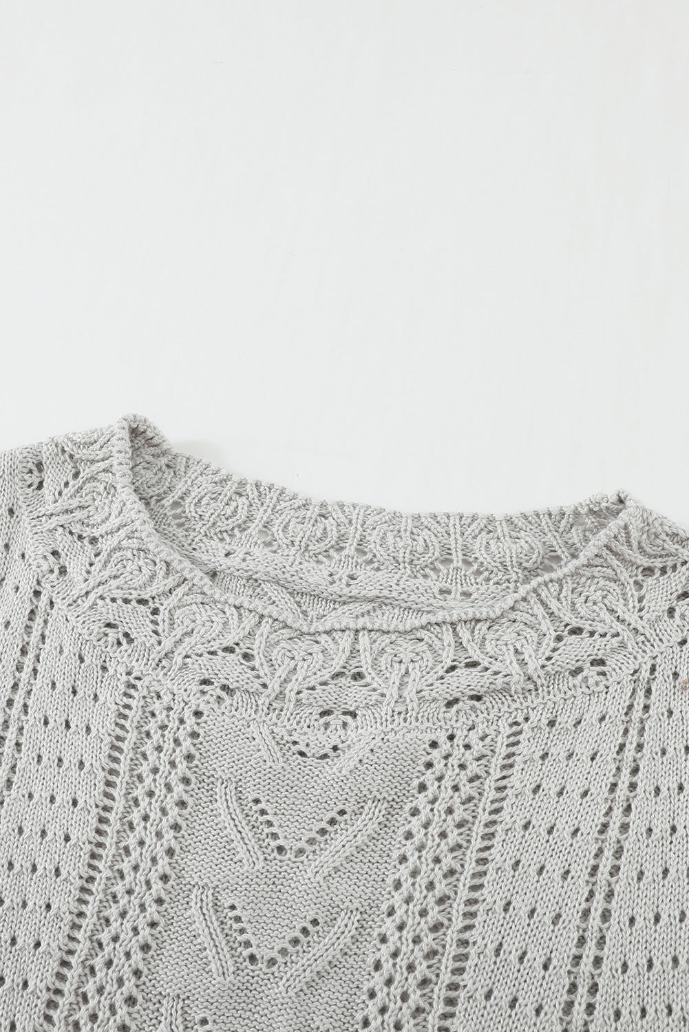 Crochet Lace Pointelle Knit Sweater