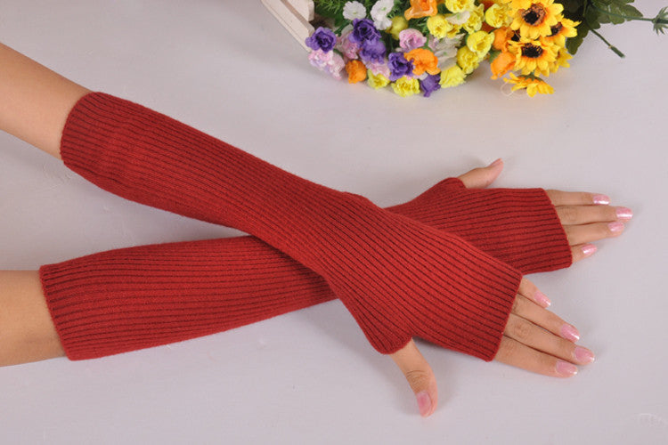 Autumn And Winter Long Thick Cashmere Arm Sleeves