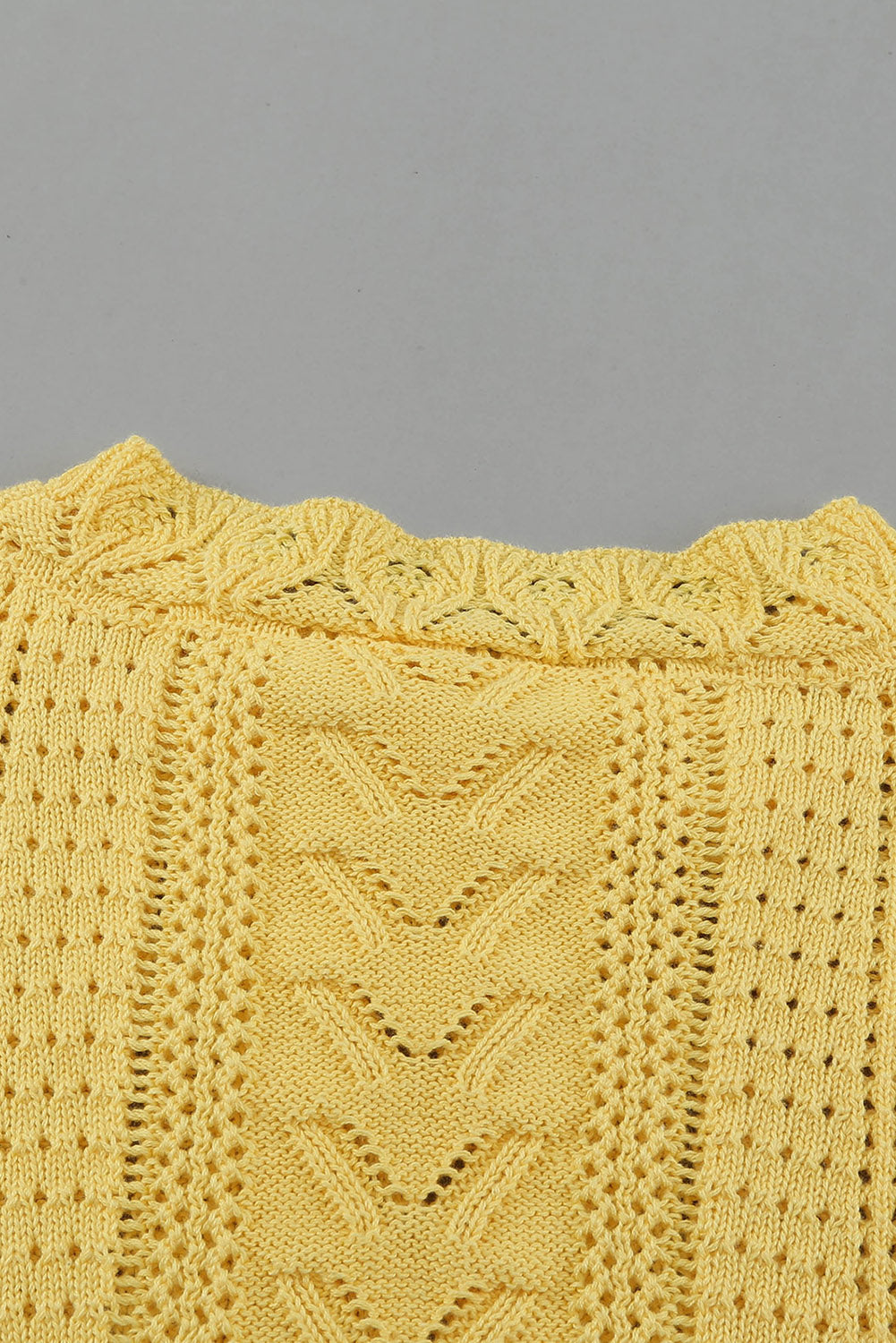 Crochet Lace Pointelle Knit Sweater