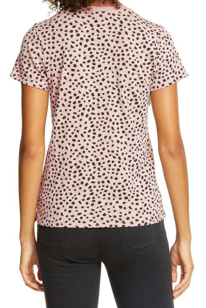 Cheetah Print O-neck Short Sleeve T Shirt