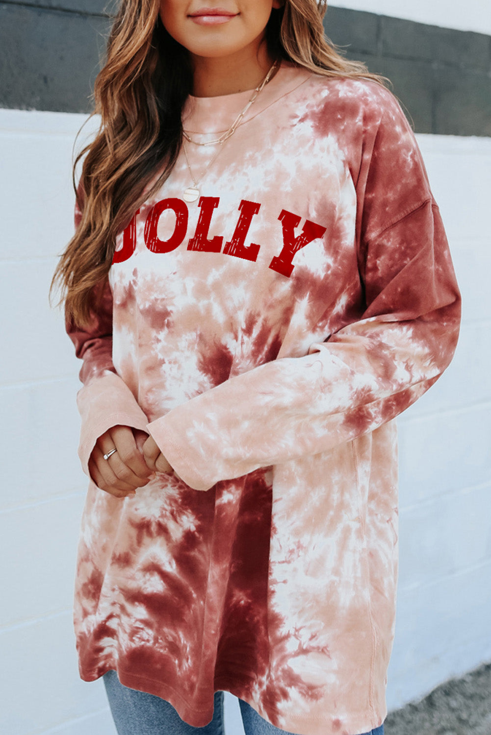 Tie Dye Crew Neck Long Sleeve Top