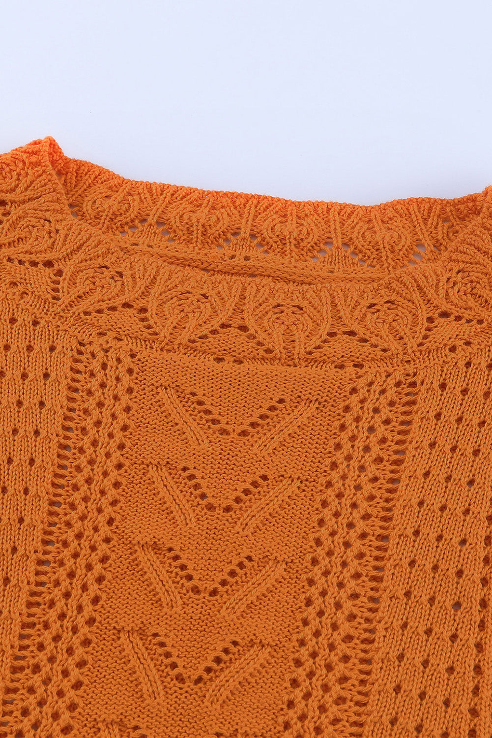 Crochet Lace Pointelle Knit Sweater