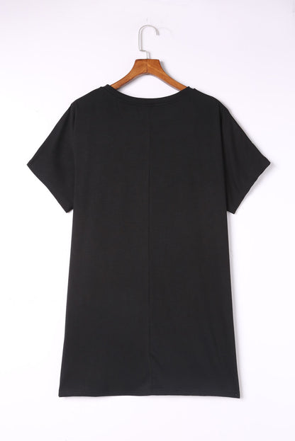 Side Pockets Short Sleeve Tunic Top