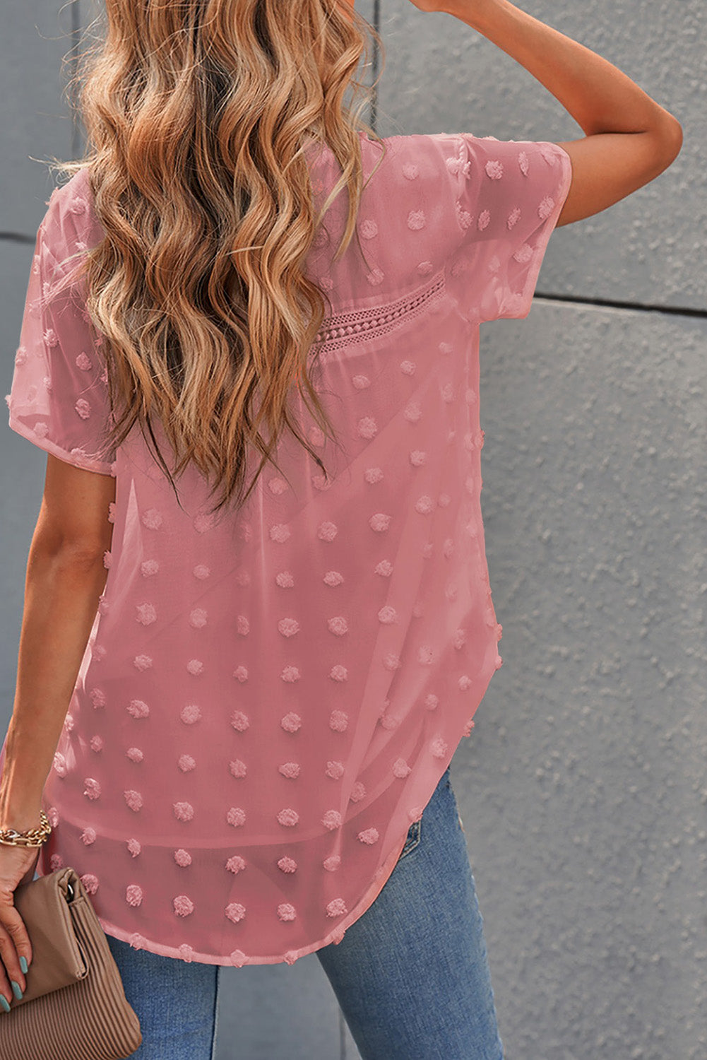 Swiss Dot Short Sleeve Flowy Top