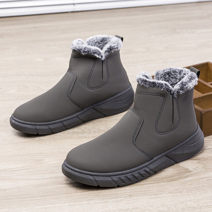 V Cutout Ankle Boots With Plush