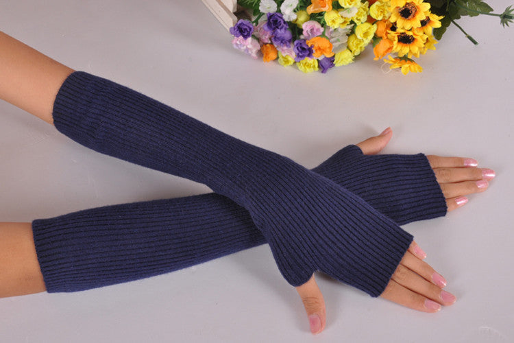 Autumn And Winter Long Thick Cashmere Arm Sleeves