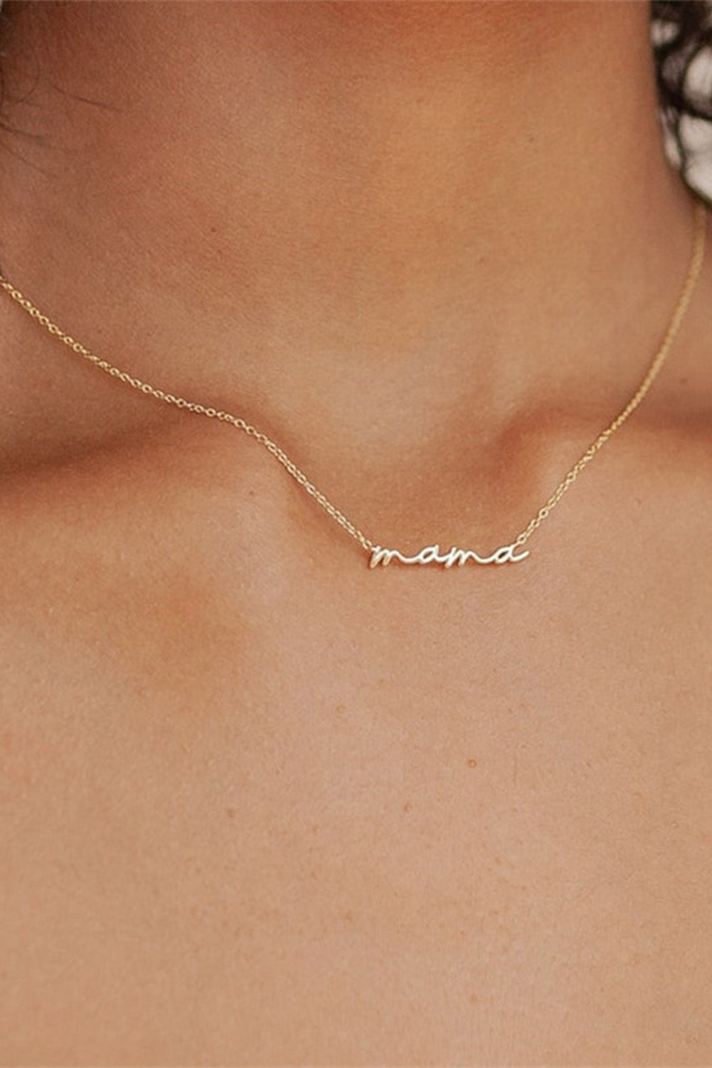 Tiny Mama Script Necklace