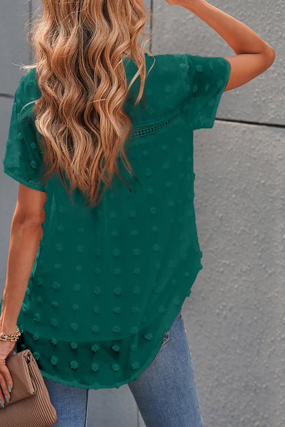 Swiss Dot Short Sleeve Flowy Top