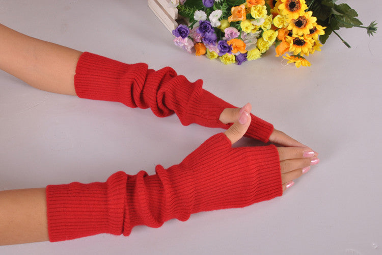 Autumn And Winter Long Thick Cashmere Arm Sleeves